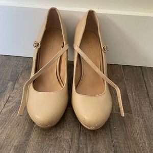 Nude matte heels